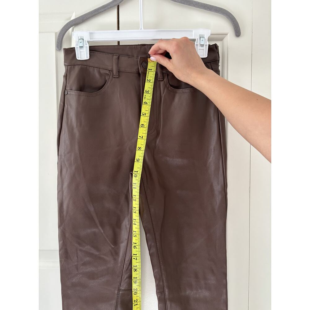 Free People Brown Faux Leather Skinny Pants 27 - Picture 5 of 9